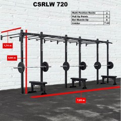 CROSS STATION + LADDER 720 WALLMOUNTED