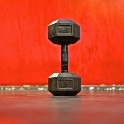 All Black Hexagonal Dumbell 12,5 kg