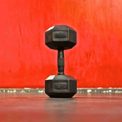 All Black Hexagonal Dumbell 15 kg