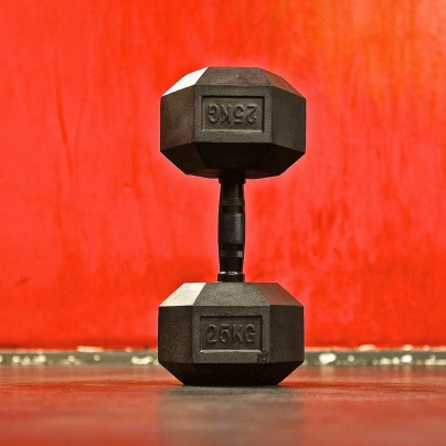 All Black Hexagonal Dumbell 25 kg