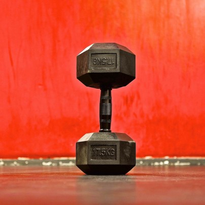 All Black Hexagonal Dumbell 17.5 kg