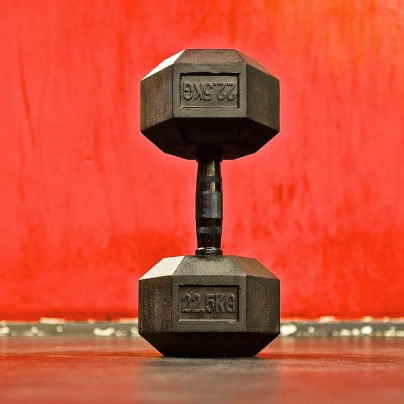 All Black Hexagonal Dumbell 22,5 kg