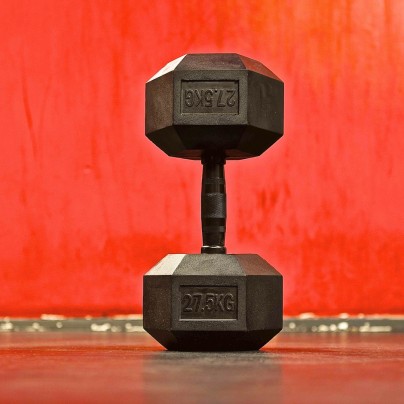 All Black Hexagonal Dumbell 27,5 kg