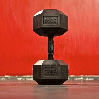 All Black Hexagonal Dumbell 30 kg