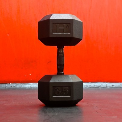 All Black Hexagonal Dumbell 35 kg